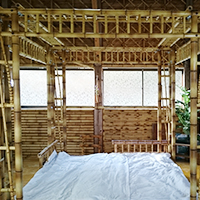 天蓋付竹のベッドの製作